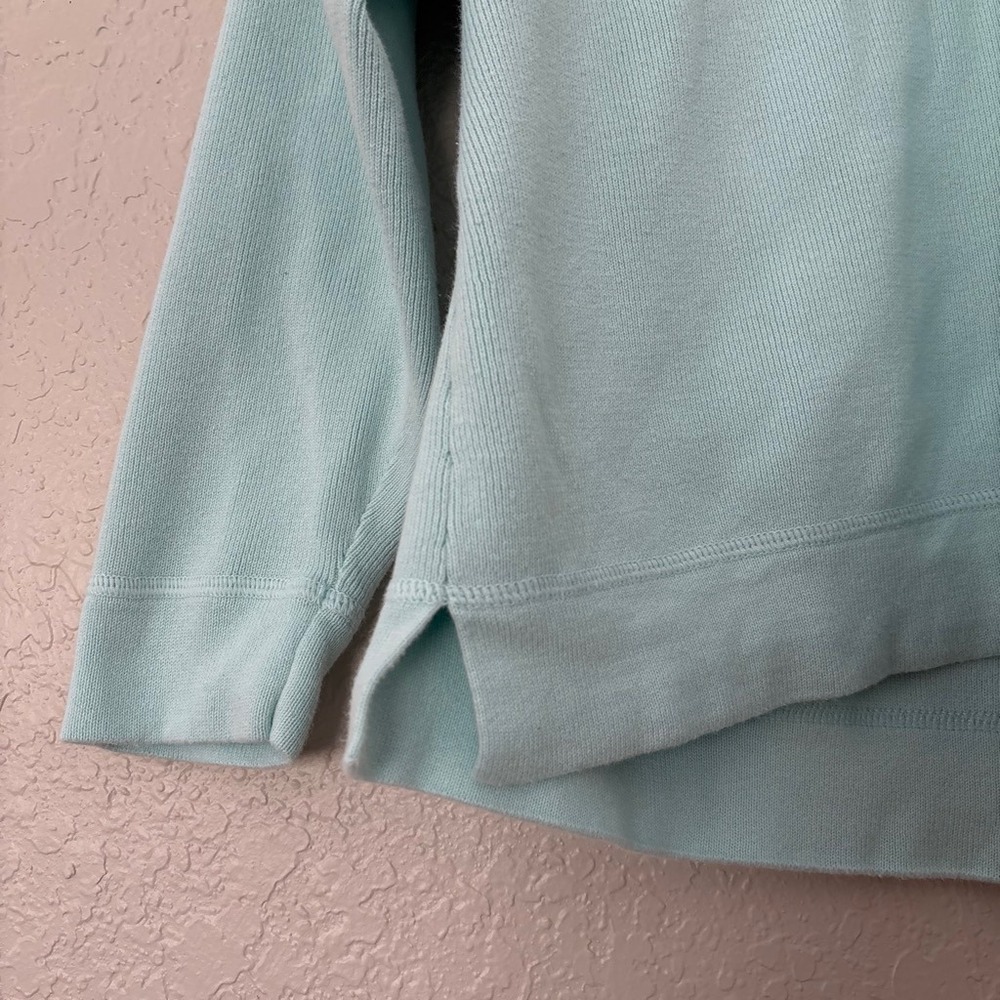 Eddie Bauer 100% Cotton baby blue v-neck cable knit sweater - Picture 4 of 6